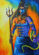 Om Kapaline Namah (One Who Wears A Necklace Of Skulls) (ART_7478_48345) - Handpainted Art Painting - 20in X 24in