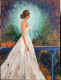 Still waiting (ART_7425_47858) - Handpainted Art Painting - 12in X 16in