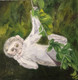 THE NAUGHTY MONKEY (ART_1372_48490) - Handpainted Art Painting - 12in X 12in