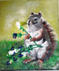 Squirrel- an innocent animal  (ART_7440_48997) - Handpainted Art Painting - 12in X 14in