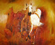 horse, white horse, white running horse, white horse with brown background