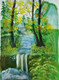 Silent Watwerfall (ART_7462_49087) - Handpainted Art Painting - 17in X 12in