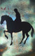 Horse in the shadow (ART_7511_49646) - Handpainted Art Painting - 8in X 12in