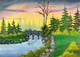 The overbridge (ART_7581_49643) - Handpainted Art Painting - 16in X 12in