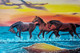 Three horses running on beach (ART_6952_49569) - Handpainted Art Painting - 24in X 16in