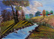Dream Cottage (ART_7462_49545) - Handpainted Art Painting - 17in X 12in