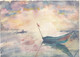 Sunrise on the beach (ART_7304_49773) - Handpainted Art Painting - 12in X 9in