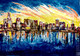 CHICAGO SKYLINE (ART_6175_49796) - Handpainted Art Painting - 40in X 30in