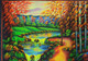 UV Landscape Hand Made Painting Own Cloth (ART_7555_49448) - Handpainted Art Painting - 32in X 43in