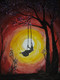 The girl alone (ART_7652_50539) - Handpainted Art Painting - 11in X 14in