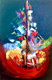 The Cosmic Bloom (ART_7091_50478) - Handpainted Art Painting - 18in X 24in