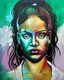 Rhianna (ART_7632_50383) - Handpainted Art Painting - 24in X 30in