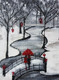 Hello snow (ART_7630_50297) - Handpainted Art Painting - 12in X 12in