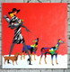 dog, puppy, pup, dog painting, lady with dog, woman with dog, lady walking dogs