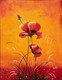 Red flowers (ART_7585_50108) - Handpainted Art Painting - 14in X 18in