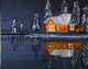 A snowy night in Austria (ART_7606_49891) - Handpainted Art Painting - 8in X 10in