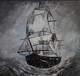 Sailboat in storm (ART_7630_50711) - Handpainted Art Painting - 11in X 14in