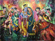 Radha Krishna painting  (ART_6706_50710) - Handpainted Art Painting - 48in X 36in