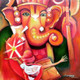 Ganesh Vandana (ART_7613_50613) - Handpainted Art Painting - 18in X 24in