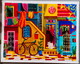 Old street houses (ART_7631_50958) - Handpainted Art Painting - 10in X 8in