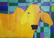 Golden Cow (ART_7682_50925) - Handpainted Art Painting - 16in X 12in