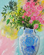 Beautiful Flower vase with Flowers (ART_7381_50833) - Handpainted Art Painting - 18in X 23in