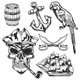 Pirate Accessories (PRT_1901) - Canvas Art Print - 27in X 27in