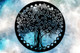 Tree Art With Blue Background  (PRT_1950) - Canvas Art Print - 18in X 12in