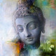 buddha, abstract buddha, buddha with flower, flower with flower painting, white flower