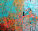 abstract, abstract painting, blossom, flower, red, blue abstract