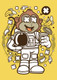 Monkey Astronaut (PRT_2617) - Canvas Art Print - 21in X 29in