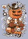 Pumpkin Scooter (PRT_2641) - Canvas Art Print - 21in X 29in