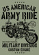 Army Ride Motorcycle (PRT_3214) - Canvas Art Print - 21in X 29in