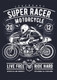 Super Racer Motorcycle (PRT_3320) - Canvas Art Print - 21in X 29in