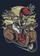 Zombie Scooter (PRT_3423) - Canvas Art Print - 21in X 29in