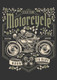 Skull Motorcycle (PRT_3505) - Canvas Art Print - 21in X 29in