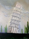 The bell tower of pisa (ART_7609_51458) - Handpainted Art Painting - 8in X 10in