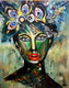 Maya-Mayuri (ART_667_51425) - Handpainted Art Painting - 36in X 36in