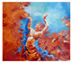 Dancing with colors (ART_7720_51381) - Handpainted Art Painting - 10in X 10in