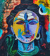 Shiva (ART_7711_51364) - Handpainted Art Painting - 11in X 16in