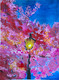 Cherry Blossoms in the night (ART_7695_51286) - Handpainted Art Painting - 6in X 8in