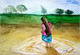 In the water (ART_398_51622) - Handpainted Art Painting - 16in X 11in