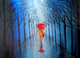 Under My Umbrella (ART_398_51621) - Handpainted Art Painting - 30in X 24in