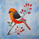 Bird 2 Blue (ART_2399_51535) - Handpainted Art Painting - 9in X 9in