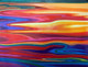 abstract, abstract painting, boats, abstract boats, red, red abstract painting, multi color abstract