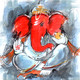 Ganesha,Bappa,Mangal Murti,Bappa,Red Ganesha