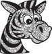 Zebra Zentangle (PRT_4292) - Canvas Art Print - 19in X 20in