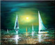 Silent Moon Ride - 36in x 44in,RTCSB_50_3644,Blue sky,landscape,scenary,Nature, Ship,Oil Colors,Canvas,Community Artists Group,Museum Quality - 100% Handpainted