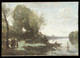 River With A Distant Tower by Camille Corot
(PRT_4311) - Canvas Art Print - 23in X 17in