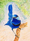 The blue beauty! (ART_7785_52470) - Handpainted Art Painting - 9in X 12in